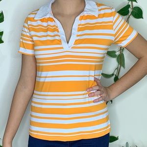 Bright orange striped shirt